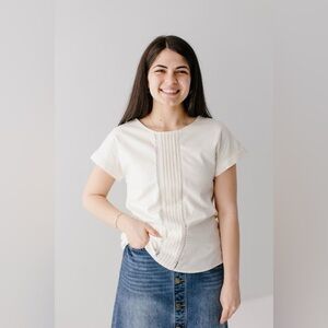 Main Street Exchange | Emma Cream Linen Top